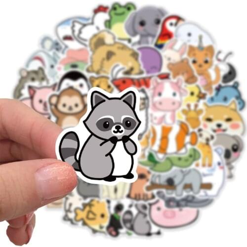10/50pcs Animals Stickers Cute Cartoon Dog Cat Pig Sticker Anime Pack for Skateboard Phone Guitar Car Laptop Bicycle Kid Toys