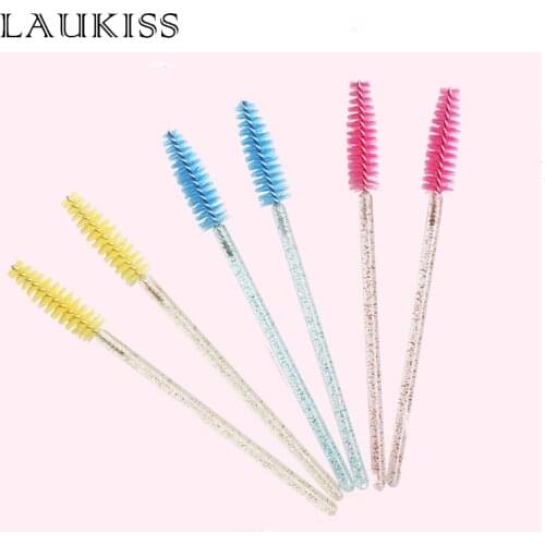 100Pcs Disposable Crystal Eyelash Brush Mascara Stick Applicator Propeller Eyebrow Makeup Brushes Set Makeup Tools LAUKISS