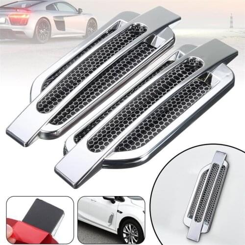 2Pcs/Set Black Car Fishing Rods Air Outlet Improvement Side False Vents Hood Decorative fenders For Car Exterior Accessory