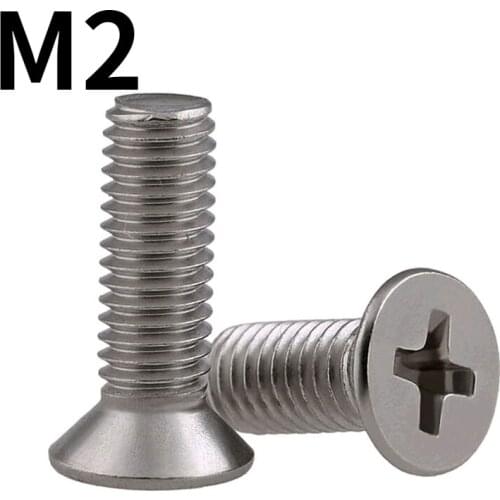 316 Stainless Steel Cross Countersunk Head Screw 316 Phillips Flat Fead Screw M2