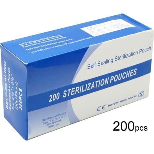 200pcs/Box Dental Instruments Dental Disposable Self Sealing Pouches Dental Tattoo Tool Storage Bag 7Types to Choose Can Hold