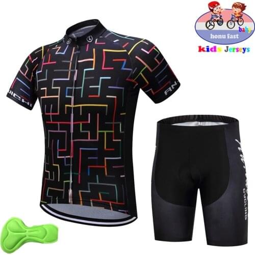 Kids 2021 Breathable Cycling Jersey Set Shorts Children Bike Clothing Boys Summer Bicycle Wear Quick Dry