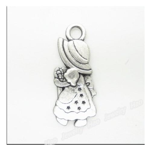 30 pcs Vintage Charms The little girl Pendant Antique silver Fit Bracelets Necklace DIY Metal Jewelry Making