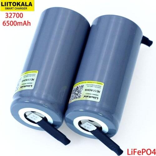 LiitoKala 3.2V 32700 6500mAh LiFePO4 Battery 35A Continuous Discharge Maximum 55A High power battery+DIY Nickel sheets