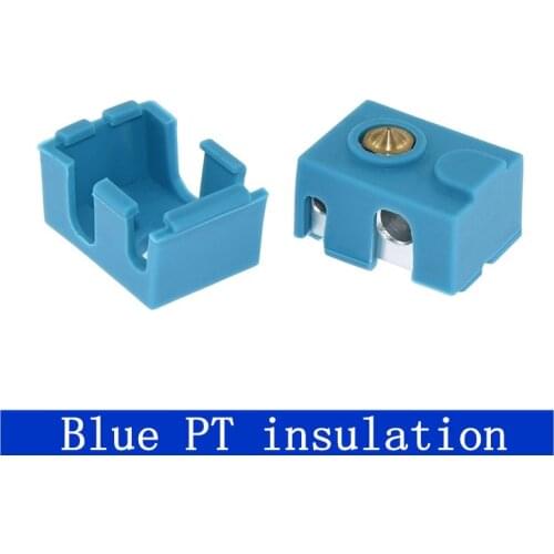 3D printer accessories E3D-V6 aluminum block silicone sleeve high temperature anti-scalding protection silicone sleeve blue PT s