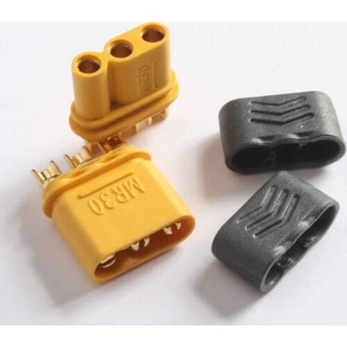 Amass MR30 Male Female Connector Plug with Sheath for RC Multicopter Airplane -- 10 Pairs/lot