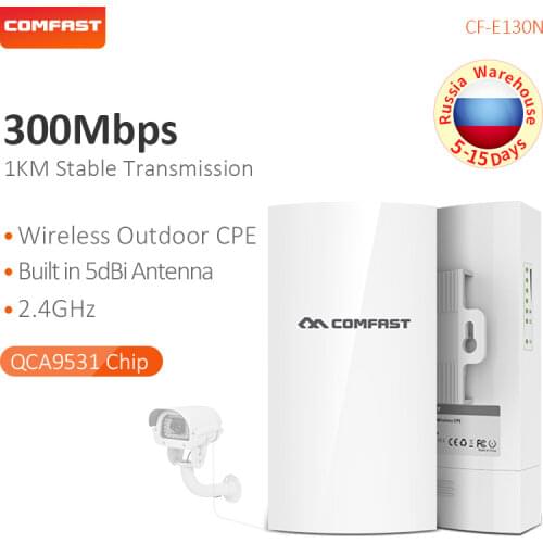 COMFAST Outdoor WIFI Bridge Long Range Wireless CPE Access point 300Mbps 2.4GHz For Base Station Camera Overseas Warehouse