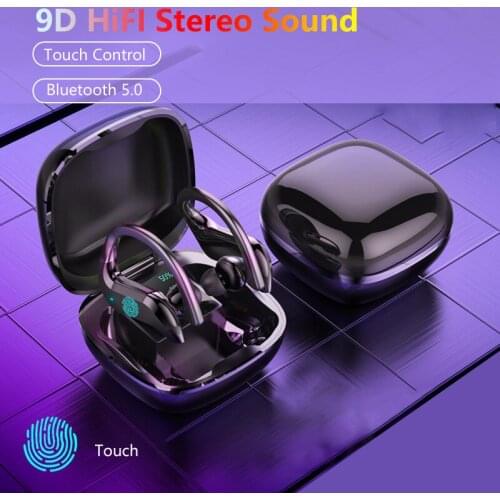 MD03 Wireless Earphones Bluetooth5.0 Power Hanging Earbuds Digital Display Headphone Waterproof Run Headset