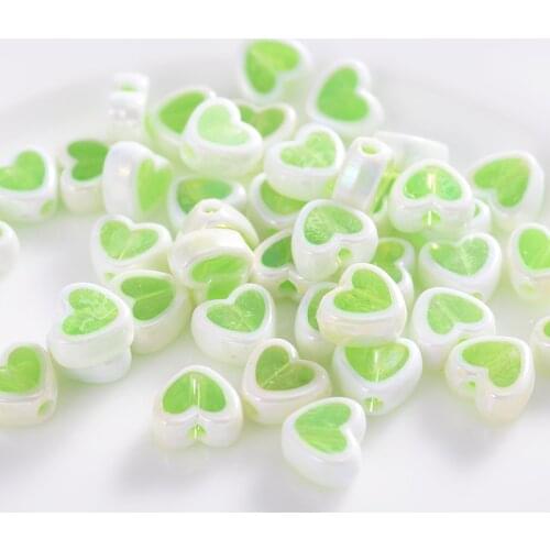 100-300Pcs Acrylic Beads Colorful Ab Love Heart Shape Loose Beads for Handmade Making Jewelry Diy Bracelet Necklace Accessories