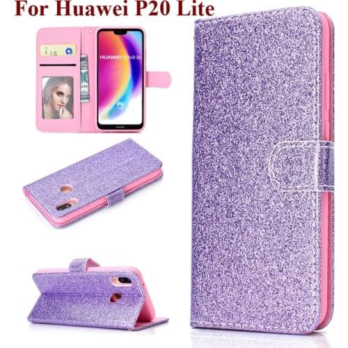 Wallet Cover for Huawei P20 Lite P20Lite With Window Photo Pocket Card Slot Holder Hand String Stand Case HuaweiP20 Lite Nove 3E