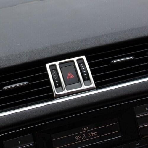 Alijunda Stainless steel middle Car vent outlet decoration trim For VW Skoda Octavia A7 A 7 2015 auto accessories