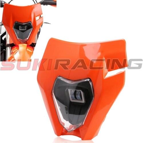 For KTM SX F EXC XCF SMR Universal motorcycle Enduro Headlight fairing With Bulb Dirt Bike Motocross Headlamp