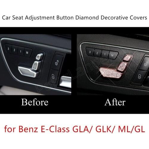 For M-ercedes for B-enz E-Class GLA/GLK/ML/GL s/eat adjustment cover sticker interior Diamond decoration 6 pieces 3 colors