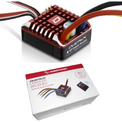 Hobbywing QuicRun 80A WP 1080 Crawler Brushed waterproof ESC with 6V/7.4V 3A BEC Special Design for 1/10th 1/8th Crawlers