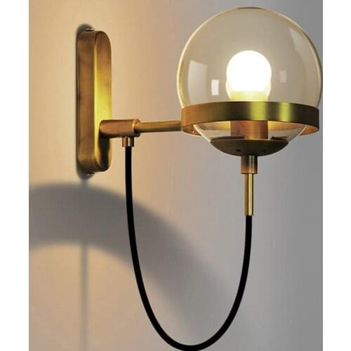 Loft crystal lampes suspendues crystal bedroom light iron living room bedroom corridor home deco lampara pared wall lamp