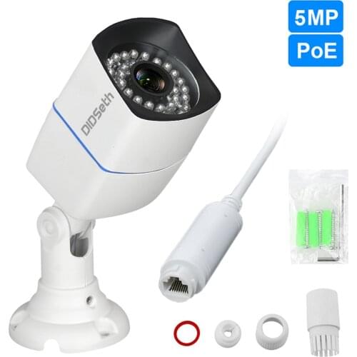 DIDSeth PoE IP Camera 5MP HD Outdoor IP66 Waterproof Night Vision Security Video Surveillance Bullet Metal Camera ONVIF