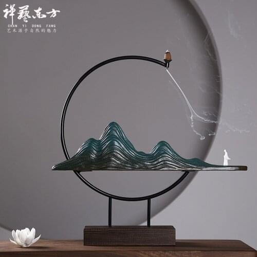 Zen Chinese Style Incense Burner Decoration Living Room Office Tv Cabinet Ceramic Lucky Door Soft Decoration Crafts