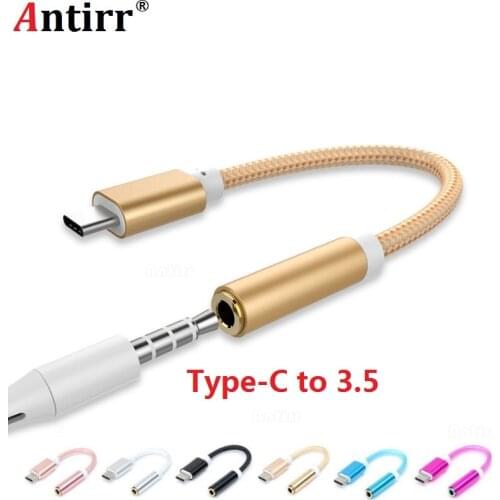 1PCS USB Type C To 3.5mm Earphone Cable USB-C Male 3.5MM AUX Audio Jack Adapter Type-C 3.5 Converter For Smart Phone Earphone