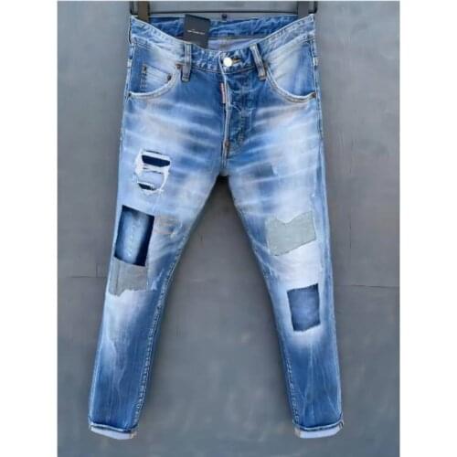 Men DSQ2 Jeans Pencil Pants Motorcycle Party Casual Trousers Street Clothing 2021 Denim Man Clothin 035