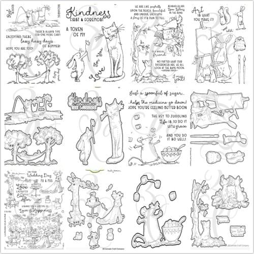 Mouse cat Clear Stamp cutting die / seal for DIY Scrapbooking / Album Decorative Clear Stamp Sheets B613