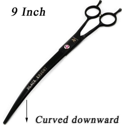 Pet Scissors 9" Downward Curved Pet Grooming Scissors Black Professional Shears Salon Barber Using Dogs & Cats