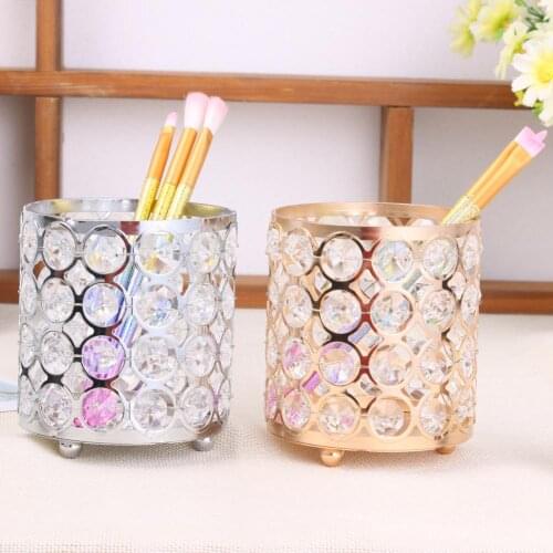 European Style Crystal Cosmetics Organizer Makeup Brush Storage Box Jewelry Eyebrow Pencil Lipstick Holder Makeup Organizer