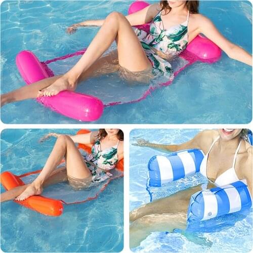 Outdoor Foldable Water Hammock Swimming Pool Inflatable Air Mattress Summer Beach Lounger Back Floating Chair Sleeping Bed Beach