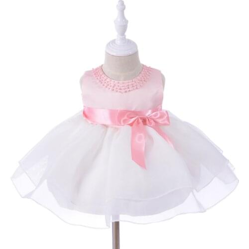 Newborn Baby Dresses For Girl Elegant Sleeveless Dresses Baby Girls 1st Birthday Party Wedding Princess Dress Infant 0-2 Year