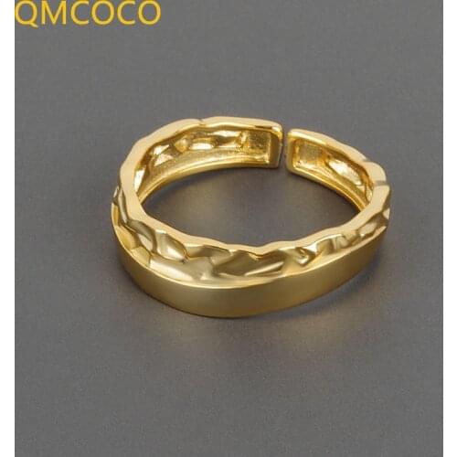 QMCOCO 925 Silver Creativity Design Double Ring Female Korean INS Style Simple Personality Fashion Index Finger Ring