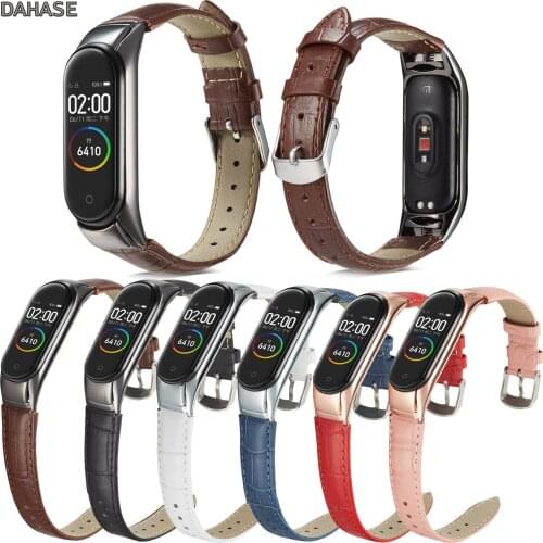 For Mi Band 5 Strap Crocodile Pattern Leather Watchband For Xiaomi Mi Band 5 Bracelet Miband 5 Wristbands Strap