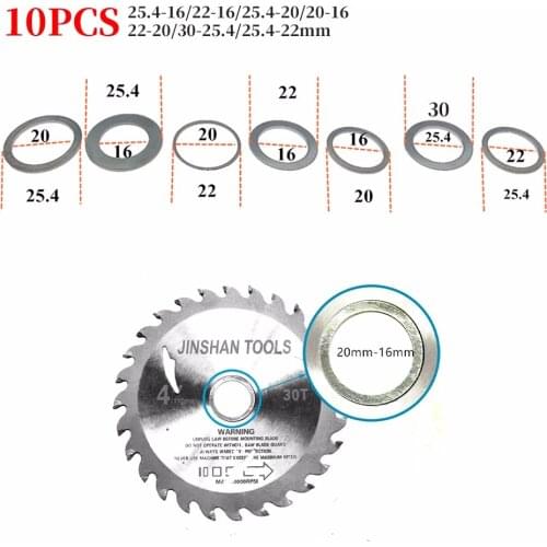 10pcs Saw Cutting Washer Inner Hole Adapter Ring Blade Aperture Change Washer 25.4-16/22-16/25.4-20/20-16/22-20/30-25.4/25.4-22
