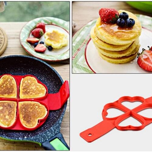 Silicone Cookies Baking Molds DIY Four Holes Fried Eggs Fixator Cooking Mold Pancake Mold Gadgets