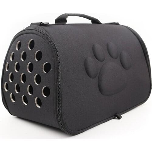 Dogs Cat Folding Pet Carrier Cage Collapsible Puppy Crate Handbag Carrying Bags Pets Supplies Transport Accessories Black