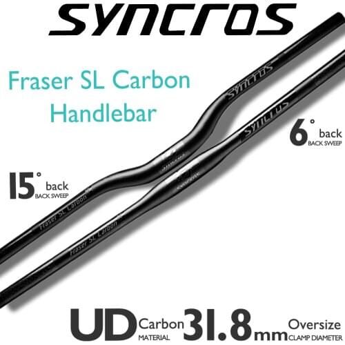 SYNCROS Full Carbon Fraser SL Handleba Mountain Bicycle MTB Bike handlebar/Flat/Rise Clamp 31.8mm 660-740mm back sweep 6/15
