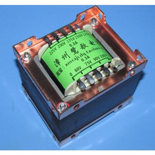 90W power transformer, input 5-0～220V～230V-240V, output 0-60V-75V-90V-100V-125V-150V-175V-200V-225V-250V-275V-300V 0.3A