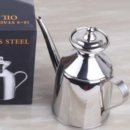 500ml Stainless steel oiler pourer kitchen tool vintage oil bottle soy sauce vinegar body oil bottle with spout