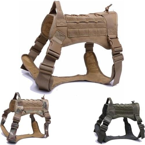Waterproof Military Dog Vest Tactical Dog Harness Jacket Nylon Molle Vest Service Dog Training Combat Vest Dog Hunting Clothes