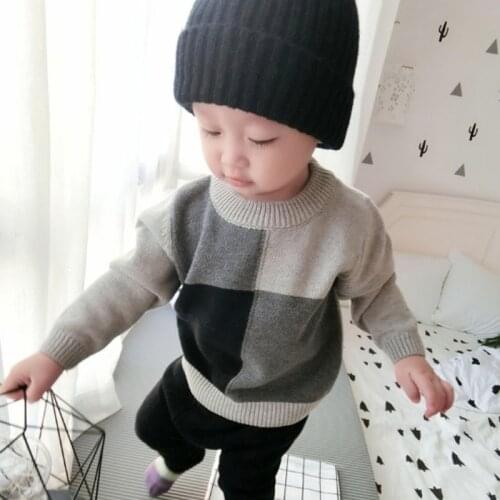 2020 Boys Sweaters Autumn Winter Pattern Knitted Sweater Fashion Design Brand Kids Boy Girl Pullover Sweater Outerwear 80-120cm