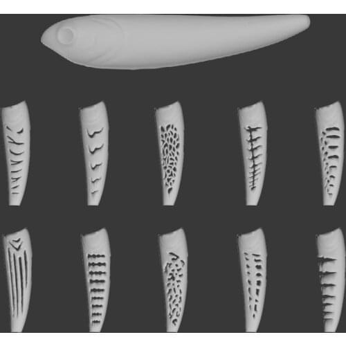 WLure Hard Plastic 3D Stencil for Topwater Walk the Dog Fishing Lure UPW635