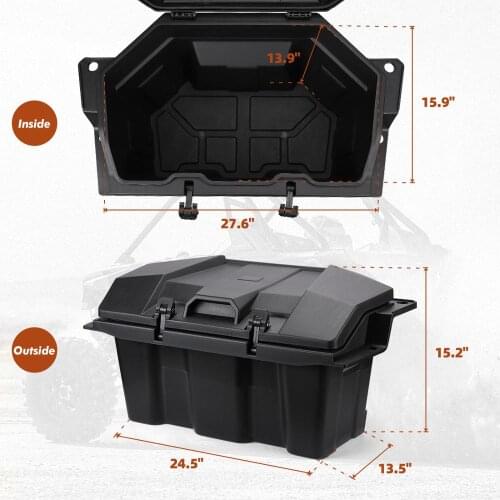 For Polaris Storage Rear Cargo Box 73 QT RZR PRO XP UTV 2020 2021 for Polaris RZR PRO XP / XP 4 Black High Quality Polypropylene