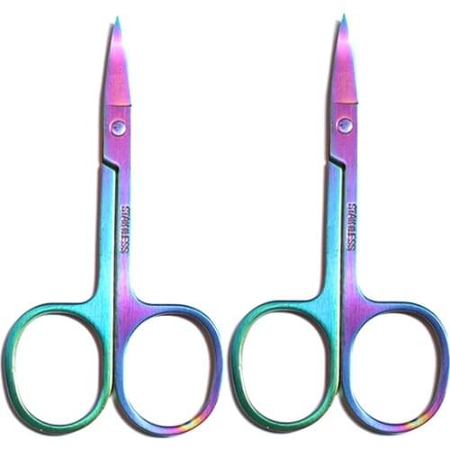 1PC Colorful Stainless Steel Eyebrow Trimmer Scissors Fake eyelashes Eyebrow Shaver Knife Hair Removal Cutter Beauty Makeup Tool