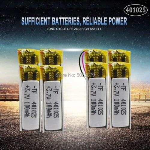 10pcs 3.7V 70mAh 401025 PLIB Polymer Lithium ion / Li-ion Battery for GPS MP3 MP4 MP5 DVD Bluetooth Model Toy Mobile Bluetooth
