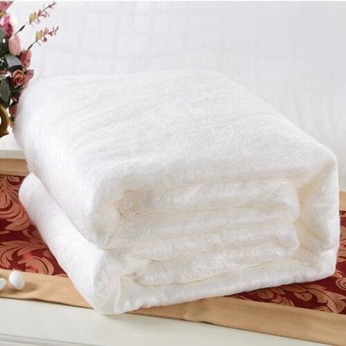 100% Long Mulberry Silk Quilt High Grade Winter Chinese Handmade Silk Blankets Quality Handwork Positining 100% Cotton Cover
