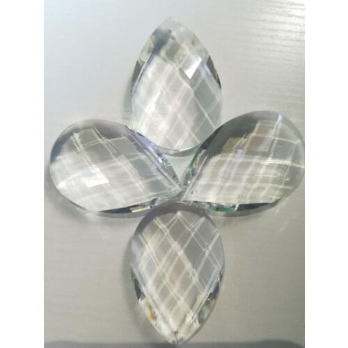 100% quality 10pcs/lot 38mm Clear crystal faceted pear prism parts,crystal DIY chandelier pendants suncatcher decoration