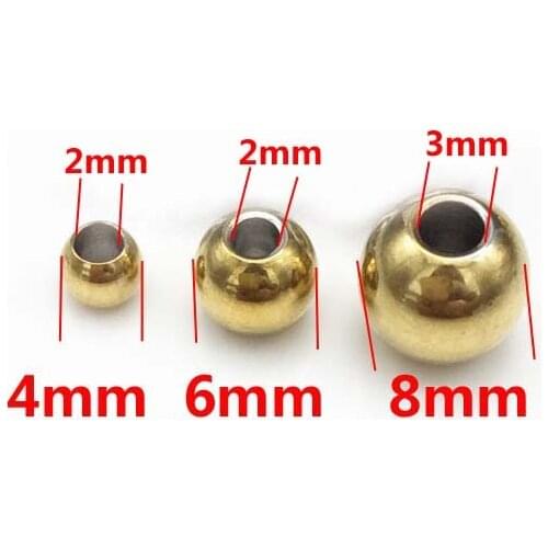 20pcs Quality Brilliant 304 Stainless Steel Smooth Round Big hole Metal Spacer Beads Loose Beads DIY Making Finding Gold Tone