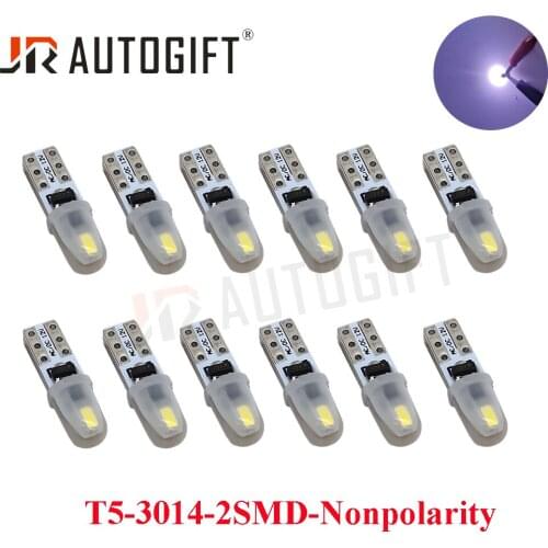 200PCS T5 3014 2led car dashboard light instrument nonpolarity door Wedge Gauge reading lamp bulb 12V