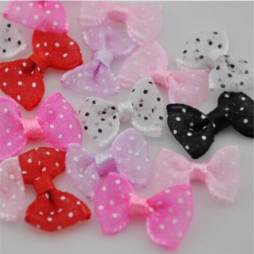30pcs Organza Ribbon Bows Flower Dot Appliques Sewing Craft Lots Upick A013