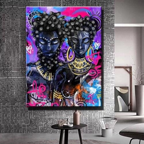 African Queen And King Black Art Diy Diamond Painting Mosaic 5D Picture Full SquareRound Lover Gift Embroidery Home DecorZP-3283