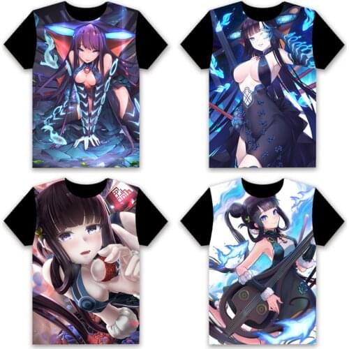 Anime T-shirt Fate/Grand Order Cosplay Yang Guifei FGO Loose Short Sleeve Women Men Casual Black Tee Unisex Summer Shirt Tops