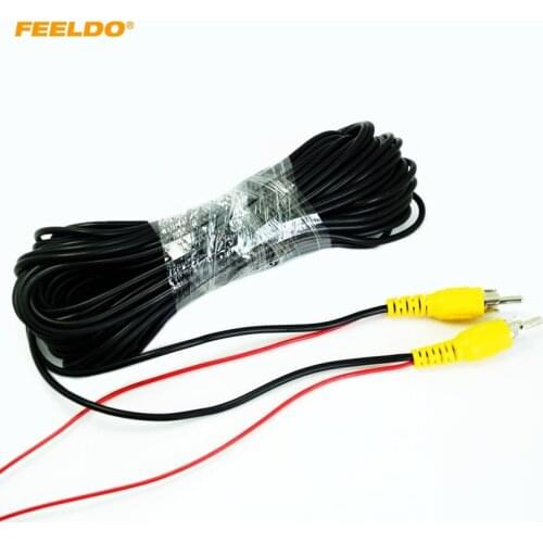 FEELDO 5PCS 15M Car RCA Reversing Camera Video Cable With Spcial Reversing/Backup Detecting Wire #4532